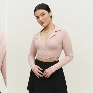 Reformation Cayden Knit Top In WHITE/CREAM-Size S